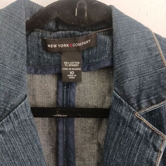 New york denim one button jacket size 10 - Picture 4 of 7